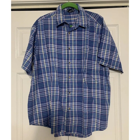Vintage 90’s Honors Cottage Core Farm House Button Front Blue Plaid Shirt XL - Picture 1 of 8